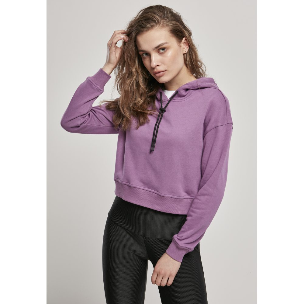 Urban Classics - Short Terry Crop hoodie - Purple